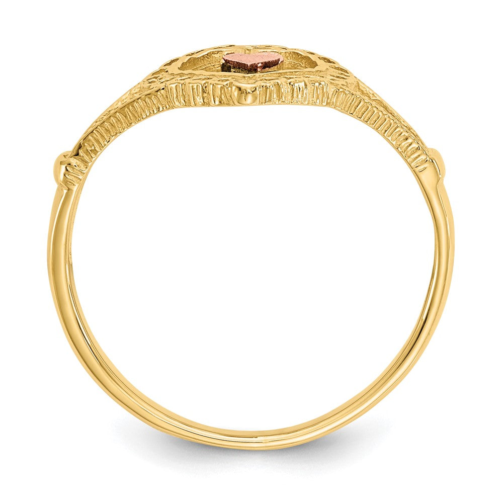 14K Bicolor-Gold Ring mit 15 Herzen