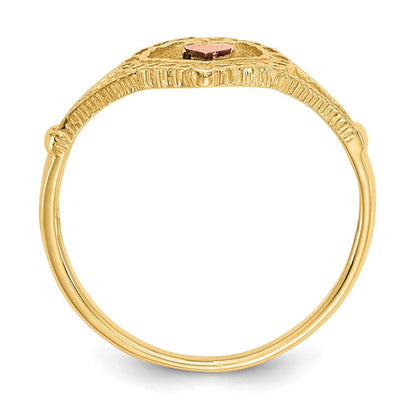 14K Bicolor-Gold Ring mit 15 Herzen