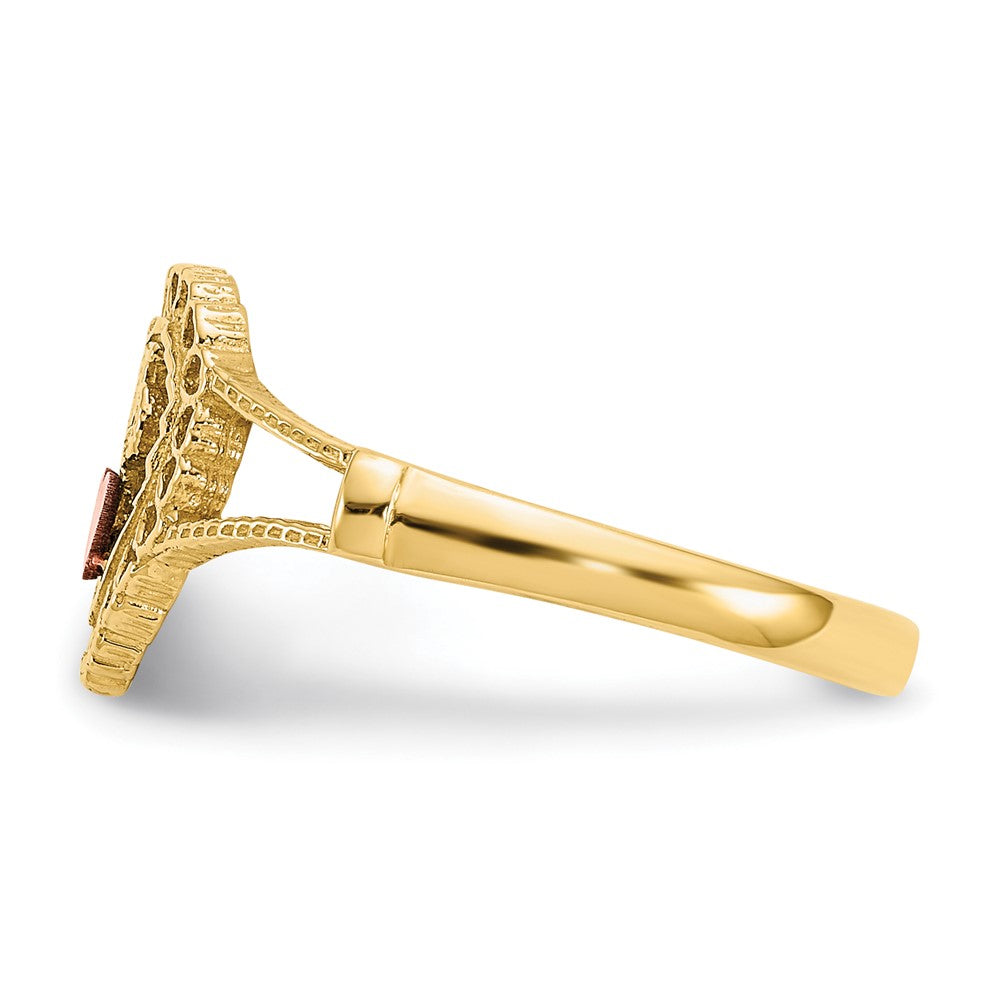 14K Bicolor-Gold Ring mit 15 Herzen