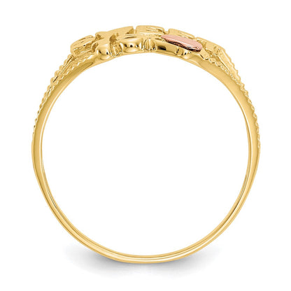 14K Bicolor-Gold Herz-Ring "Sweet 15"