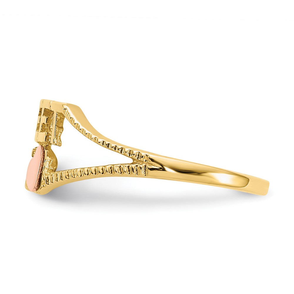14K Bicolor-Gold Herz-Ring "Sweet 15"