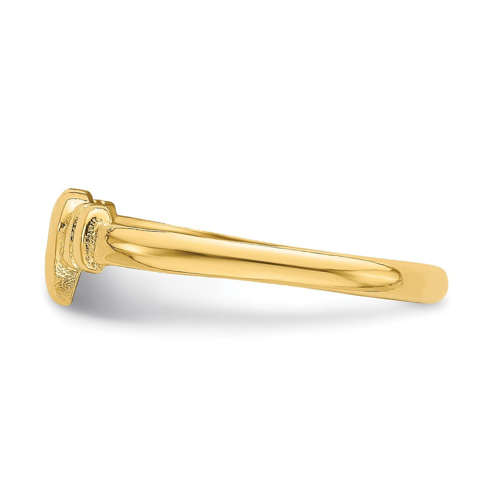 14K Gelbgold Ring in Herzform mit Kreuz-Ausschnitt