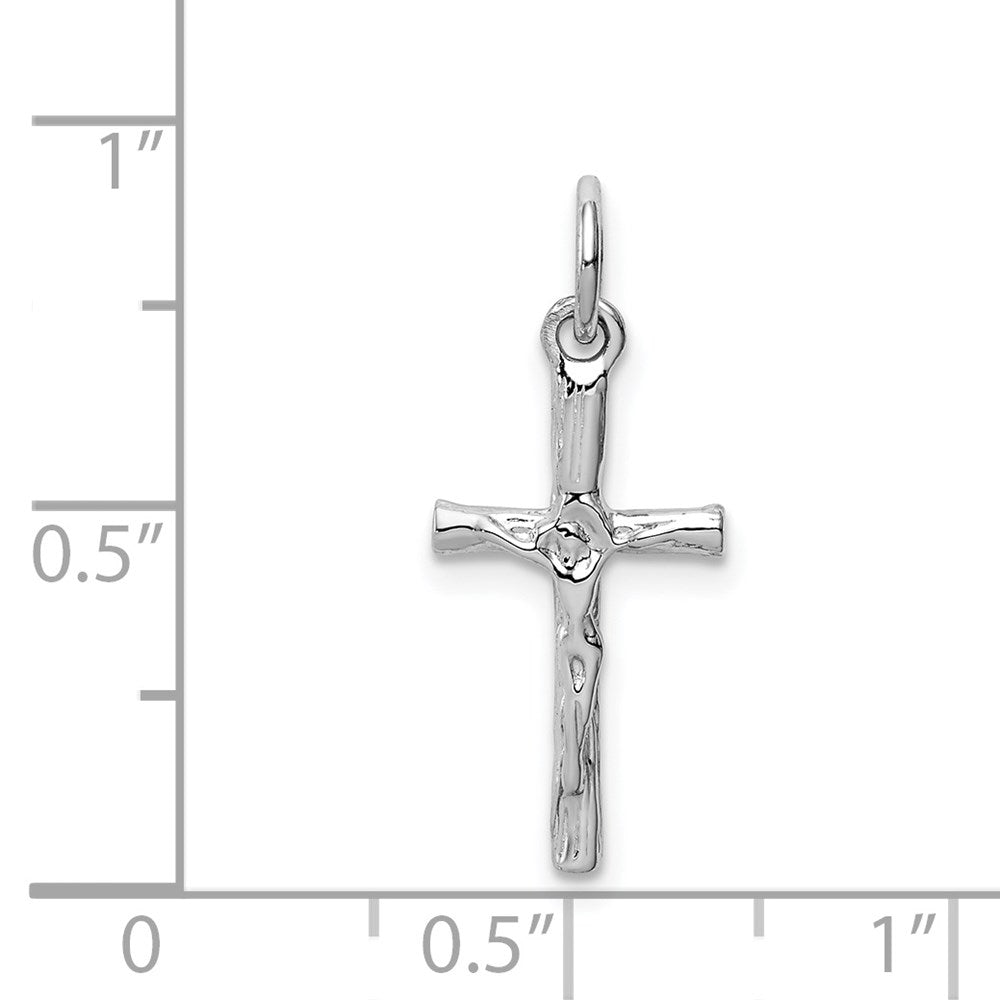 14K Weißgold Kruzifix Anhänger