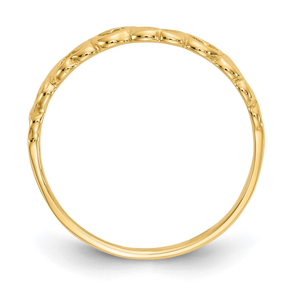 14K Gelbgold Ring mit polierten Herzen