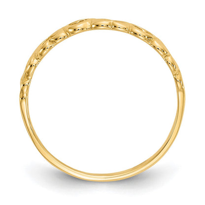 14K Gelbgold Ring mit polierten Herzen