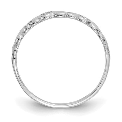 14K Weißgold Poliert Herzen Ring