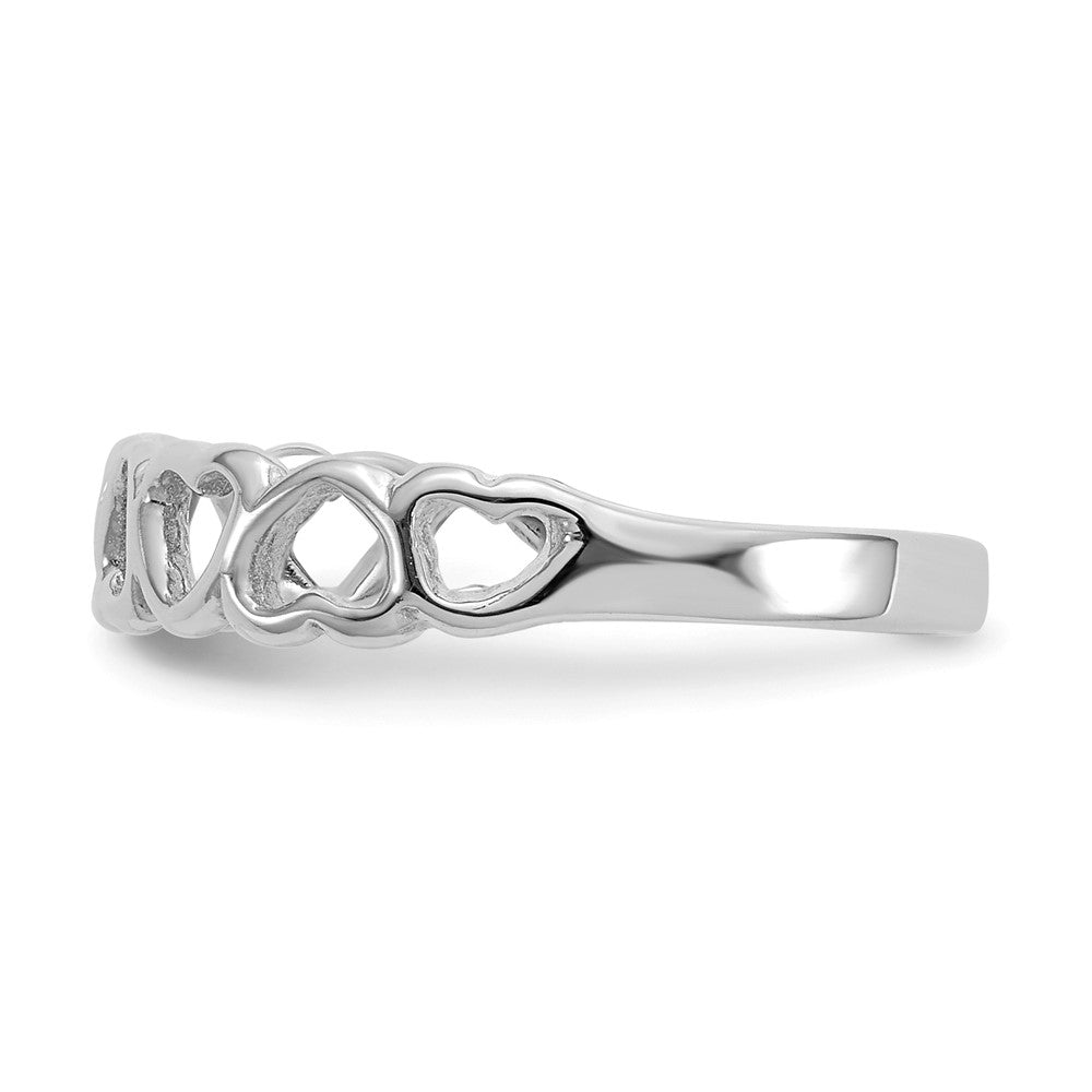 14K Weißgold Poliert Herzen Ring