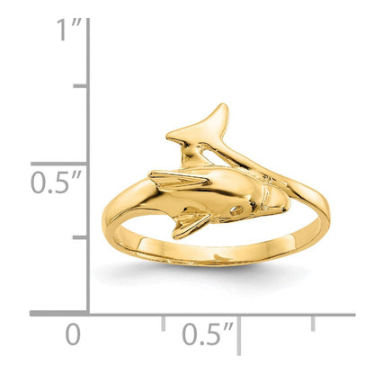 14K Gelbgold Delfin-Ring