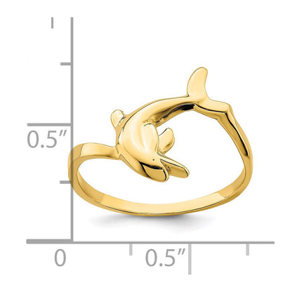 14K Gelbgold Delfin-Ring