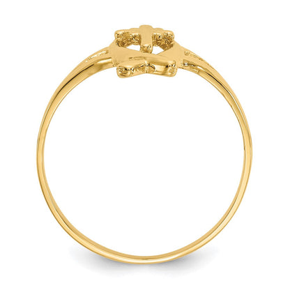 14K Gelbgold Ring mit Ichthus-Kreuz