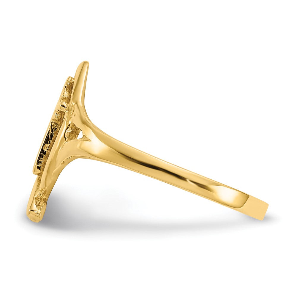 14K Gelbgold Ring mit Ichthus-Kreuz