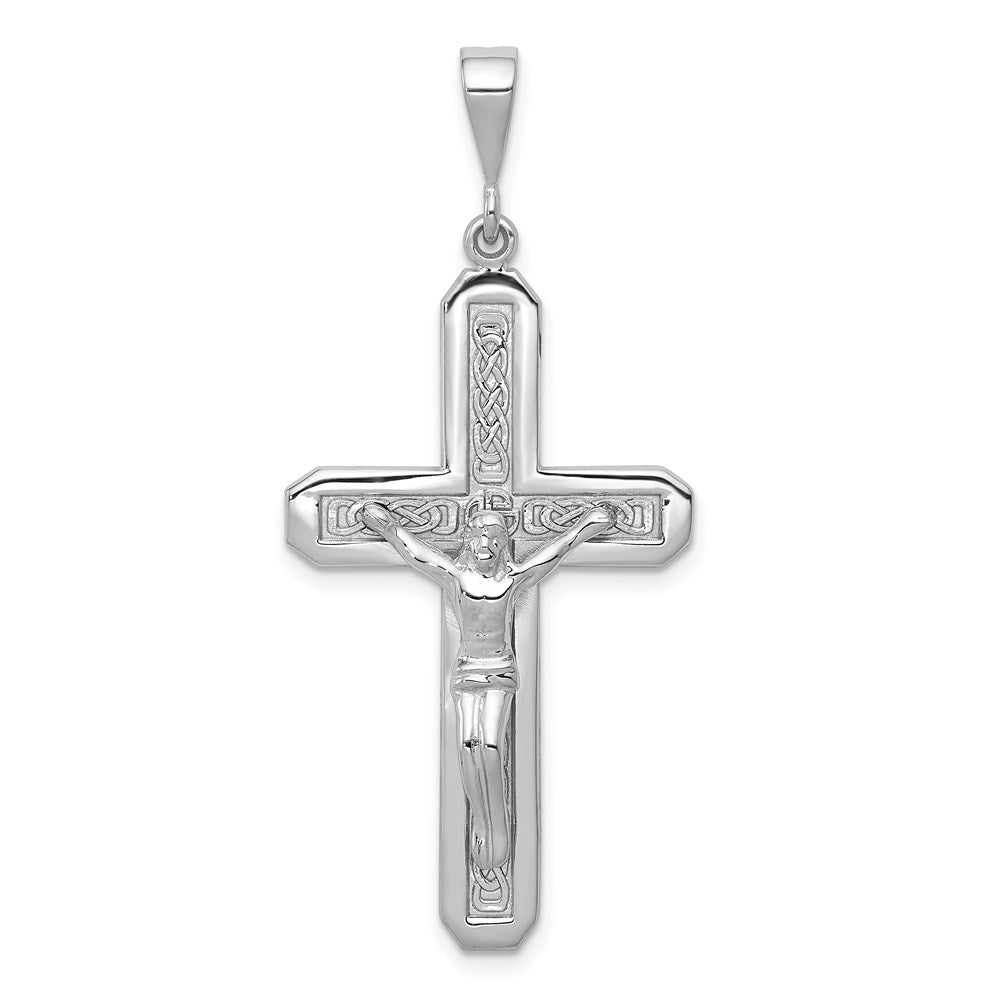 14K Weißgold Kruzifix-Anhänger