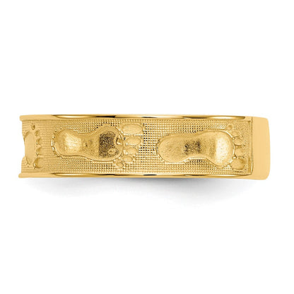 14K Gelbgold Ring "Fußspuren im Sand"