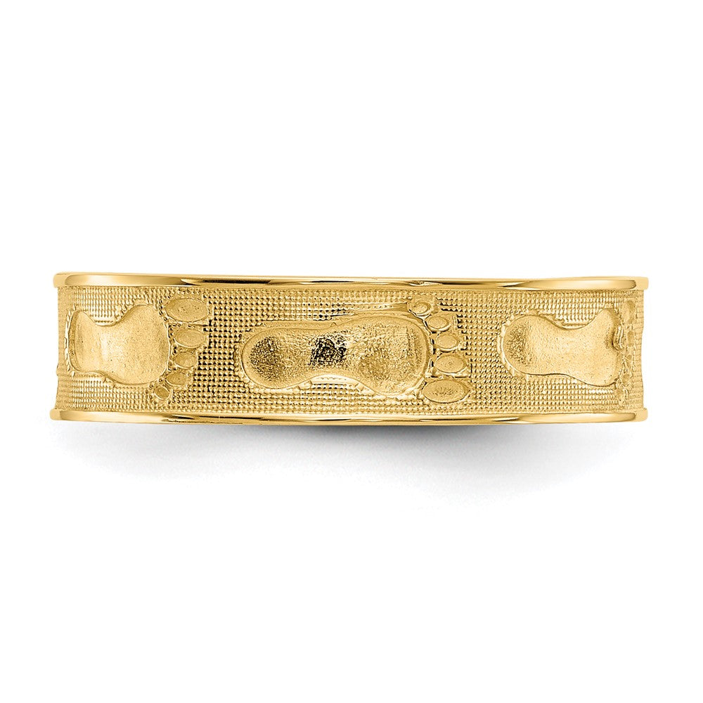 14K Gelbgold Ring "Fußspuren im Sand"