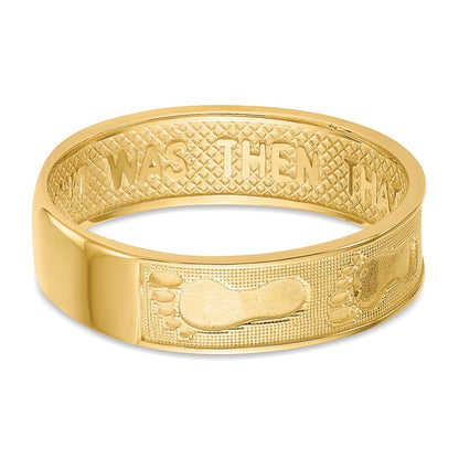 14K Gelbgold Ring "Fußspuren im Sand"