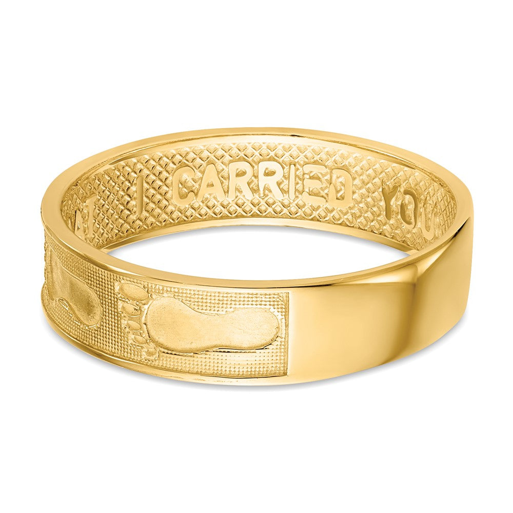 14K Gelbgold Ring "Fußspuren im Sand"
