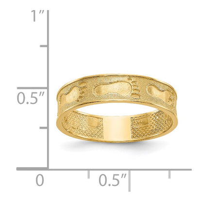14K Gelbgold Ring "Fußspuren im Sand"