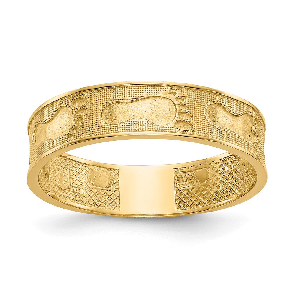 14K Gelbgold Ring "Fußspuren im Sand"