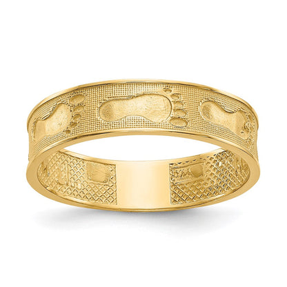 14K Gelbgold Ring "Fußspuren im Sand"