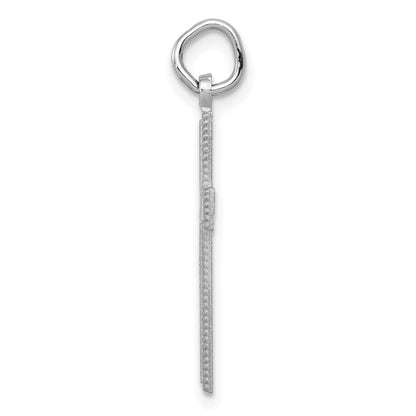 14K Weißgold Diamantiert Kreuz Anhänger