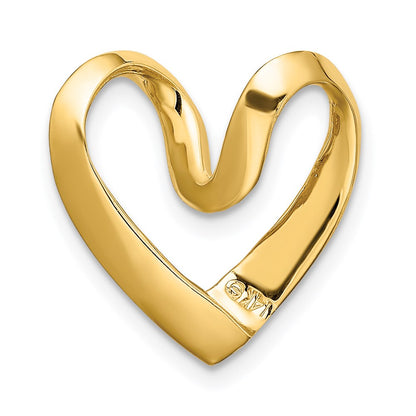 14K Gelbgold Poliert Herz Kette Anhänger