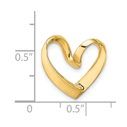 14K Gelbgold Poliert Herz Kette Anhänger