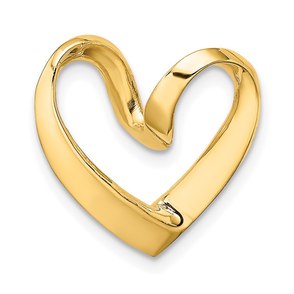 14K Gelbgold Poliert Herz Kette Anhänger