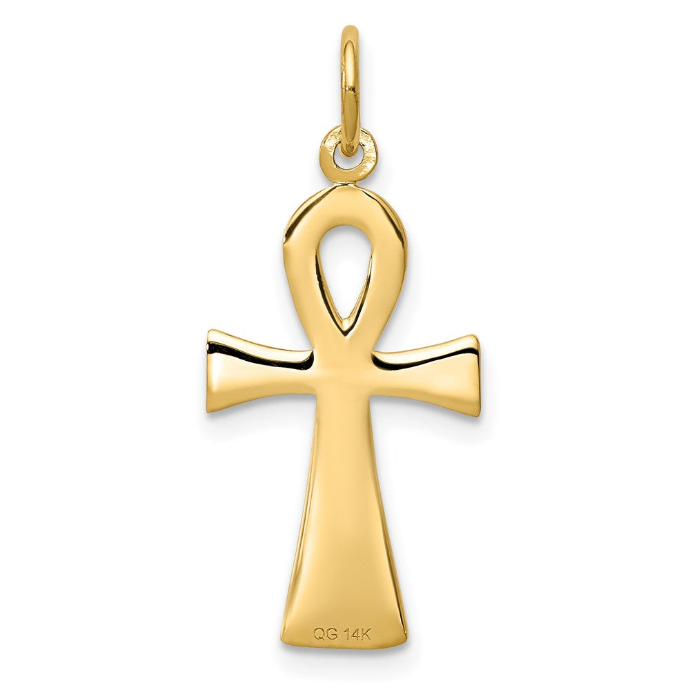 14K Gelbgold Ankh Kreuz Charm