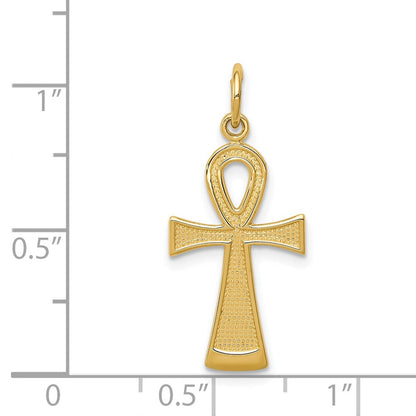 14K Gelbgold Ankh Kreuz Charm