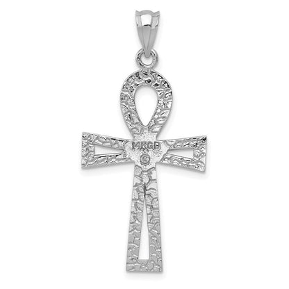 14K Weißgold Anch-Kreuz-Anhänger