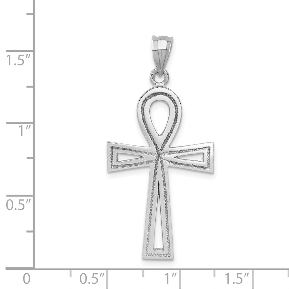 14K Weißgold Anch-Kreuz-Anhänger