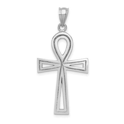14K Weißgold Anch-Kreuz-Anhänger