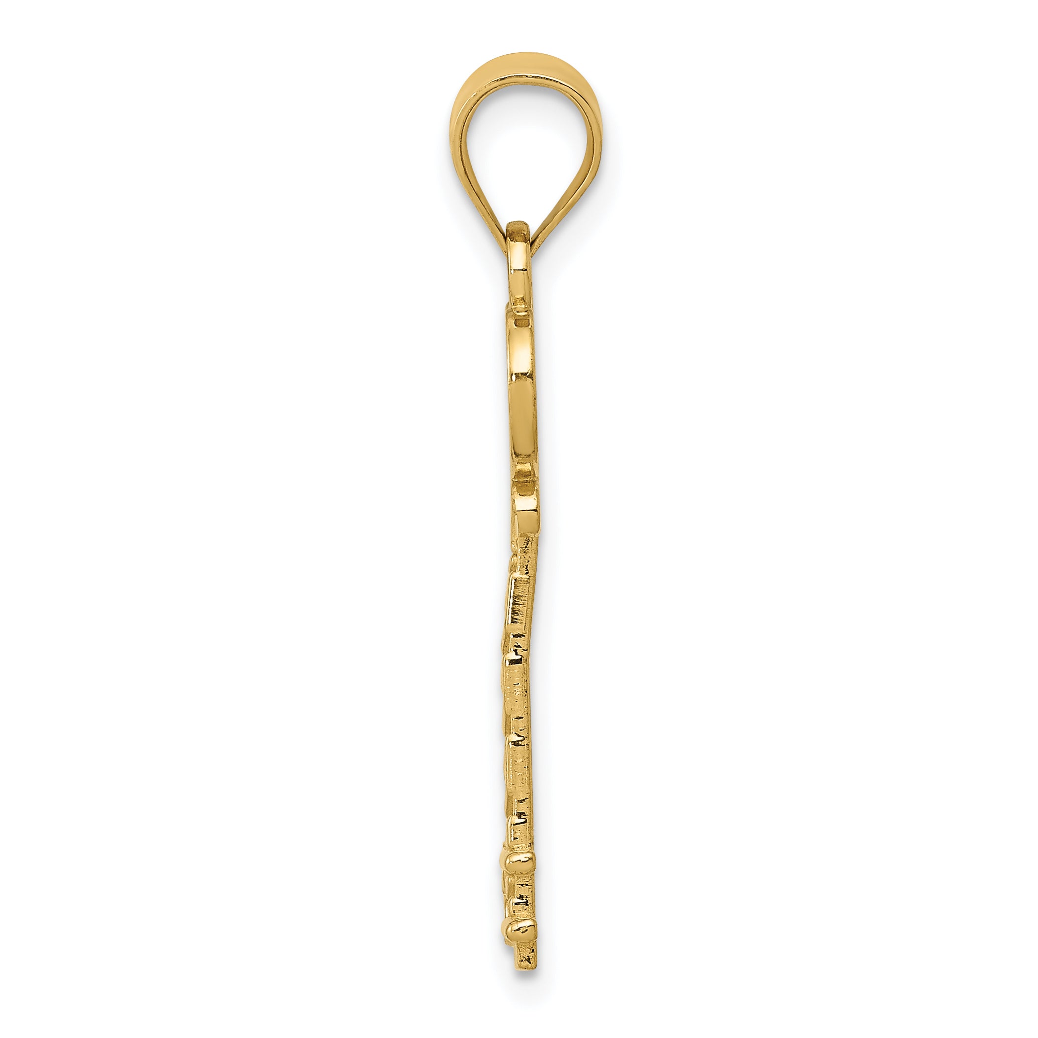 14K Gelbgold Diamantiert Key Anhänger