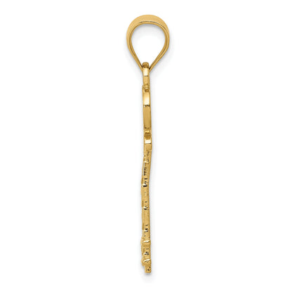14K Gelbgold Diamantiert Key Anhänger
