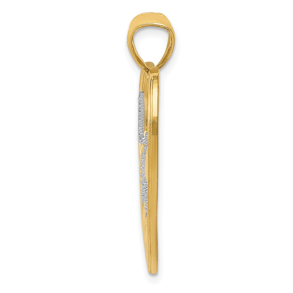 14K Gelbgold & Rhodium mit Rhodium – Anhänger „LIEBE" mit schwebenden Herzen