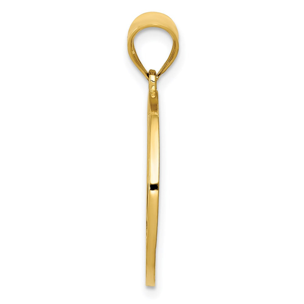 14K Gelbgold Filigran Frieden Zeichen Anhänger