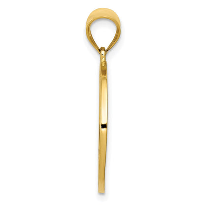 14K Gelbgold Filigran Frieden Zeichen Anhänger
