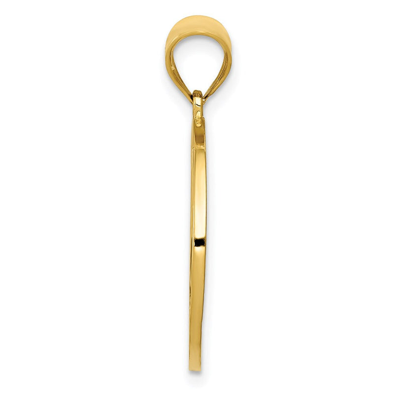 14K Gelbgold Filigran Frieden Zeichen Anhänger