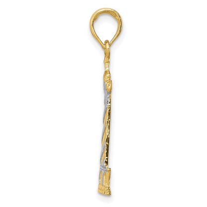 14K Gelb & Rhodium und Cape Hatteras Leuchtturm Anhänger