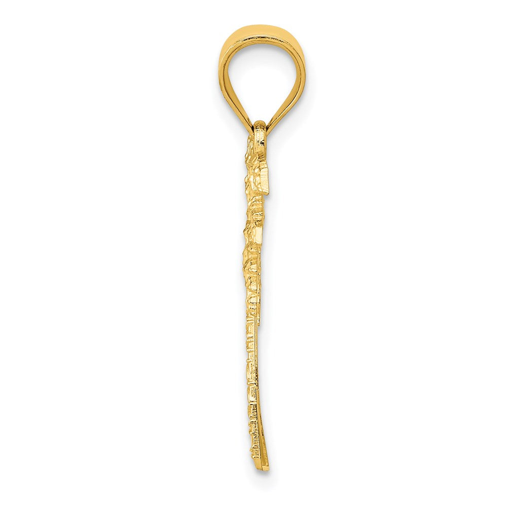 14K Gelbgold Mini Palme Baum Anhänger