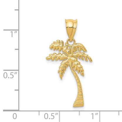 14K Gelbgold Mini Palme Baum Anhänger