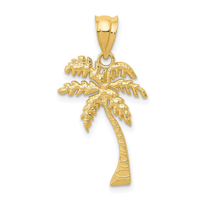 14K Gelbgold Mini Palme Baum Anhänger