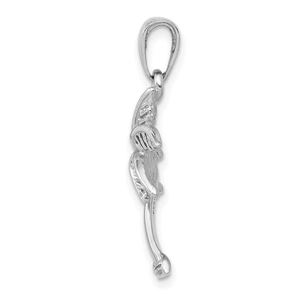 14K Weißgold Palmenanhänger