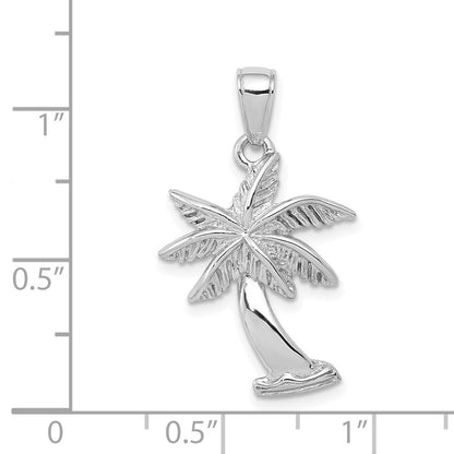 14K Weißgold Palmenanhänger