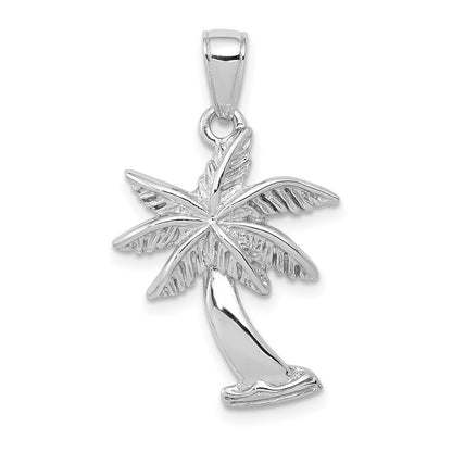 14K Weißgold Palmenanhänger