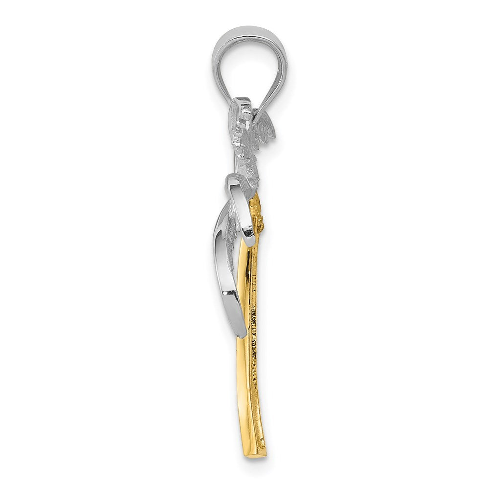 14K Bicolor Gold Palmenbaum-Anhänger