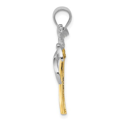 14K Bicolor Gold Palmenbaum-Anhänger