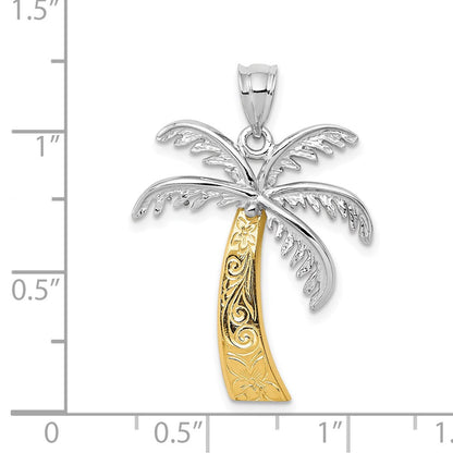 14K Bicolor Gold Palmenbaum-Anhänger