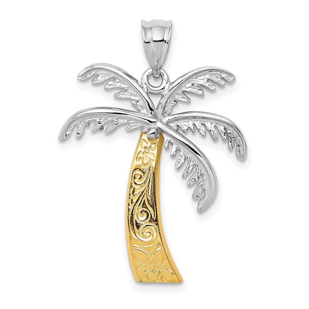 14K Bicolor Gold Palmenbaum-Anhänger