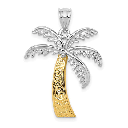 14K Bicolor Gold Palmenbaum-Anhänger